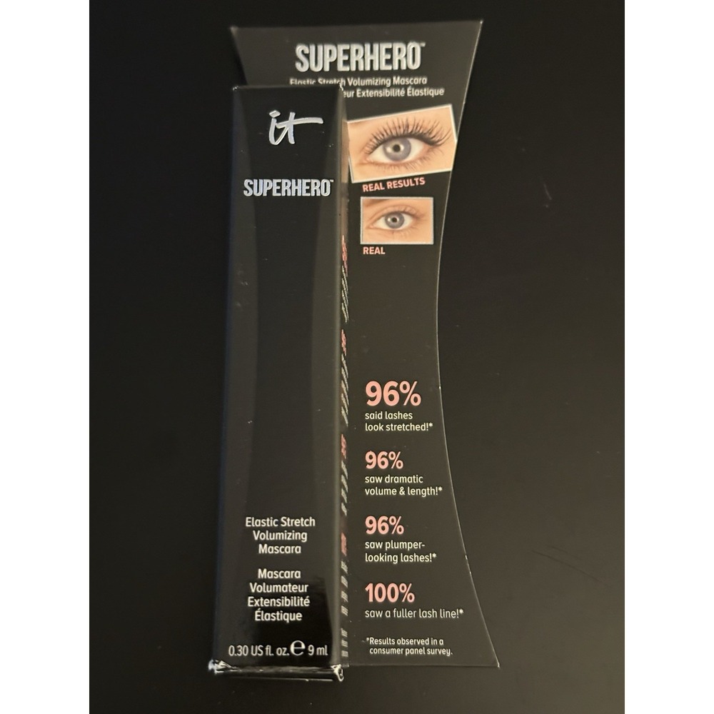 IT COSMETICS SUPERHERO MASCARA -‎ SUPER BLACK (Full Size/NWB)